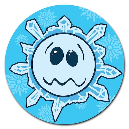 Signmission Snowflake Frazzled Circle Vinyl Laminated Decal D-48-CIR-Snowflake Frazzled